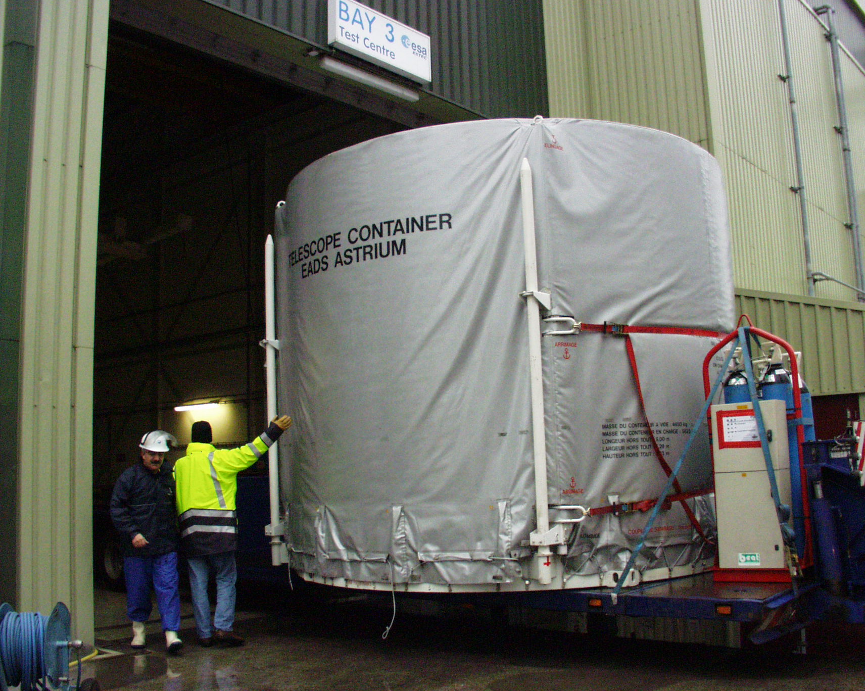 Herschel Telescope arriving at ESTEC. Herschel Telescope arriving at ESTEC.