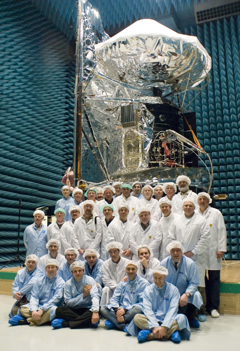 Herschel spacecraft in the EMC chamber at ESTEC Herschel spacecraft in the EMC chamber at ESTEC