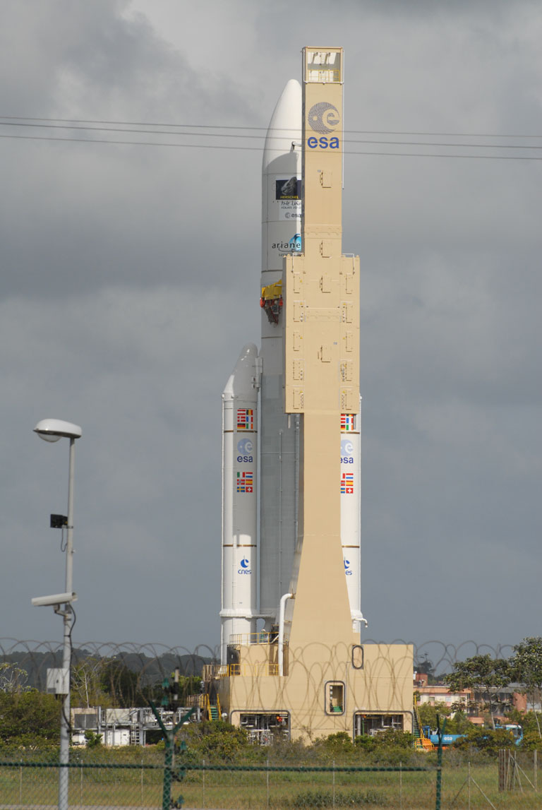 Herschel and Planck launcher roll-out. Herschel and Planck launcher roll-out.