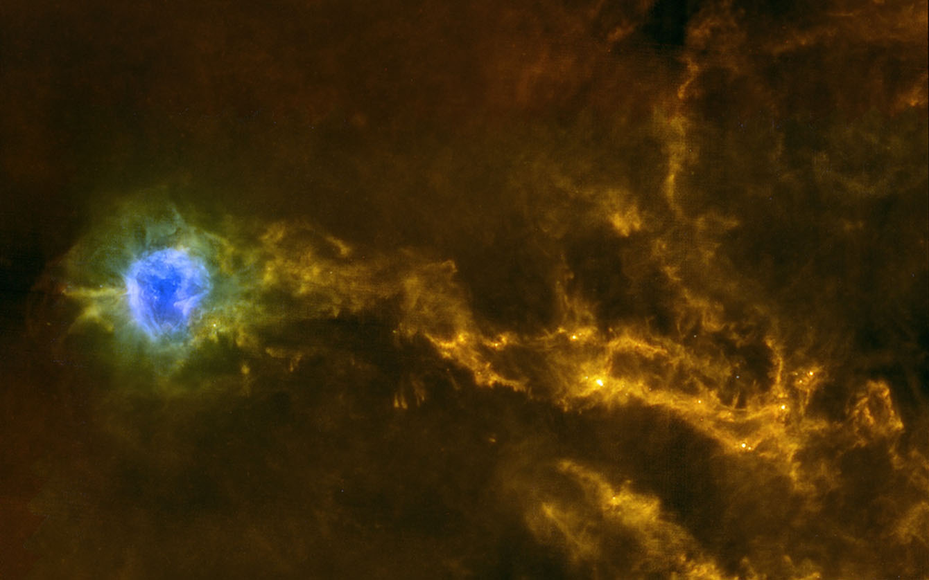 The star-forming cloud IC 5146. Credit: ESA/Herschel/SPIRE/PACS/D. Arzoumanian (CEA Saclay) for the 'Gould Belt survey' Key Programme Consortium