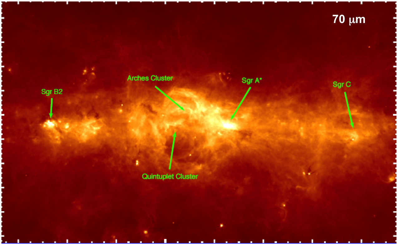 The Galactic Centre as seen by Herschel (70 microns) The Galactic Centre as seen by Herschel (70 microns)