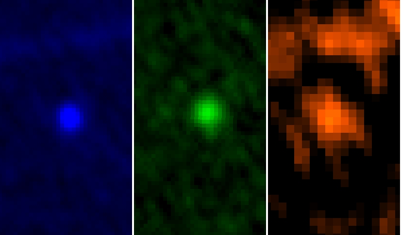 Herschel's three-colour view of asteroid Apophis. Credit: ESA/Herschel/PACS/MACH-11/MPE/B.Altieri (ESAC) and C. Kiss (Konkoly Observatory) Herschel's three-colour view of asteroid Apophis. Credit: ESA/Herschel/PACS/MACH-11/MPE/B.Altieri (ESAC) and C. Kiss (Konkoly Observatory)