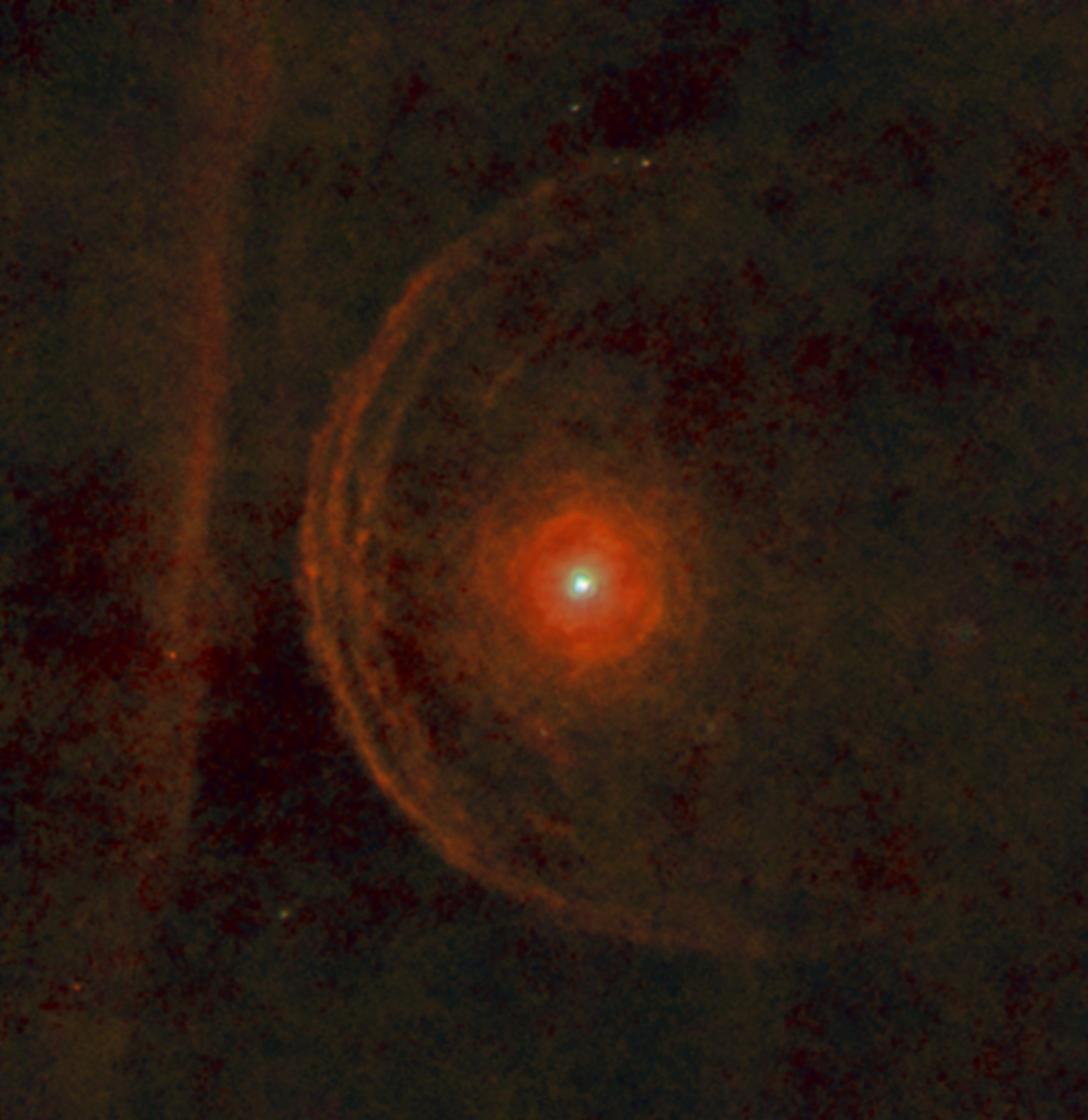 Betelgeuse's enigmatic environment. Credit: ESA/Herschel/PACS/L. Decin et al Betelgeuse's enigmatic environment. Credit: ESA/Herschel/PACS/L. Decin et al