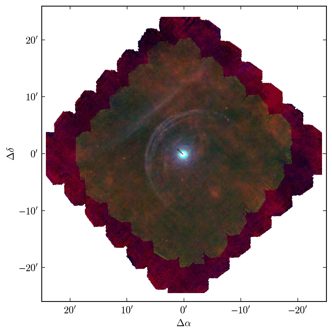 Composite colour image of the Herschel PACS images of Betelgeuse. Credit: ESA/Herschel/PACS/L. Decin et al Composite colour image of the Herschel PACS images of Betelgeuse. Credit: ESA/Herschel/PACS/L. Decin et al
