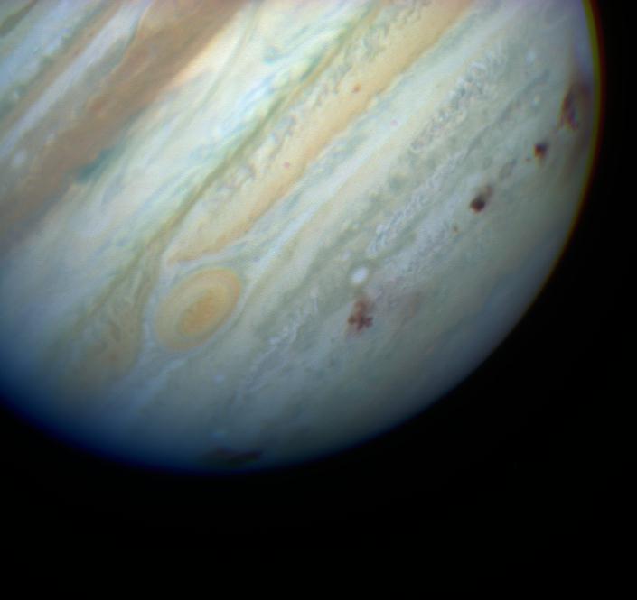Comet Shoemaker-Levy 9 impacts on Jupiter. Credit: Hubble Space Telescope Comet Team and NASA