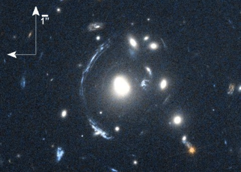 Lensed image of galaxy S0901. Credit: NASA/STScI; S. Allam and team; and the Master Lens Database (masterlens.org), L. A. Moustakas, K. Stewart, et al. (2014) Lensed image of galaxy S0901. Credit: NASA/STScI; S. Allam and team; and the Master Lens Database (masterlens.org), L. A. Moustakas, K. Stewart, et al. (2014)