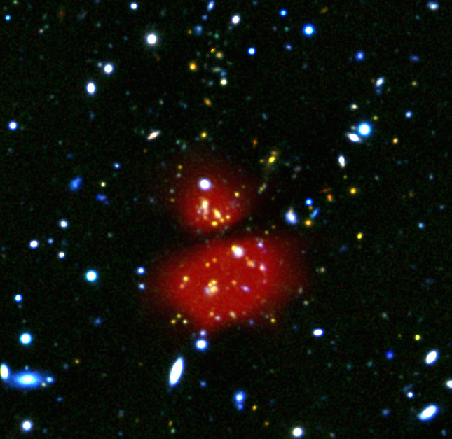 Galaxy cluster XDCPJ0044.0-2033 Copyright: ESA/Herschel/J. Santos et al. 2015; NAOJ/Subaru; ESA/VLT/Hawk-I