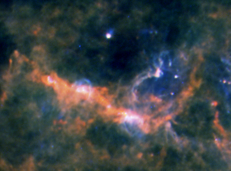 Filament (G47) detected in the Milky Way. Credit: ESA/Herschel/PACS/SPIRE/Ke Wang et al. 2015 Filament (G47) detected in the Milky Way: G47. Credit: ESA/Herschel/PACS/SPIRE/Ke Wang et al. 2015