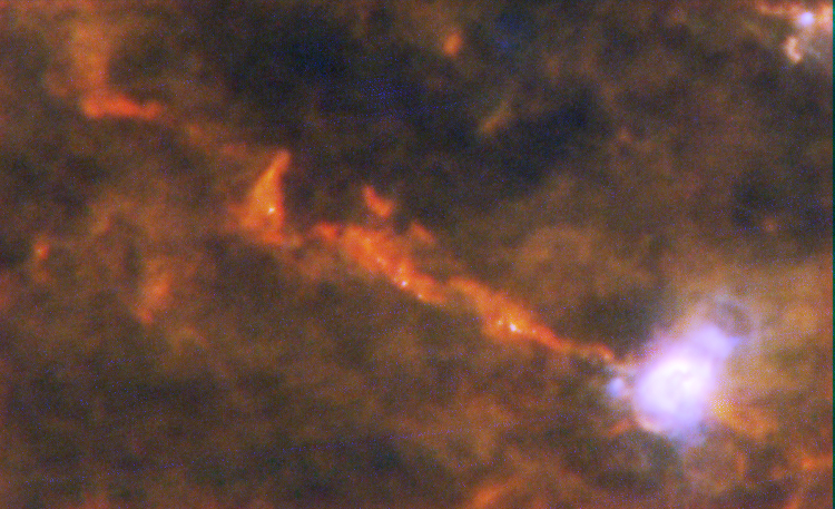 Filament (G64) detected in the Milky Way. Credit: ESA/Herschel/PACS/SPIRE/Ke Wang et al. 2015 Filament (G64) detected in the Milky Way. Credit: ESA/Herschel/PACS/SPIRE/Ke Wang et al. 2015