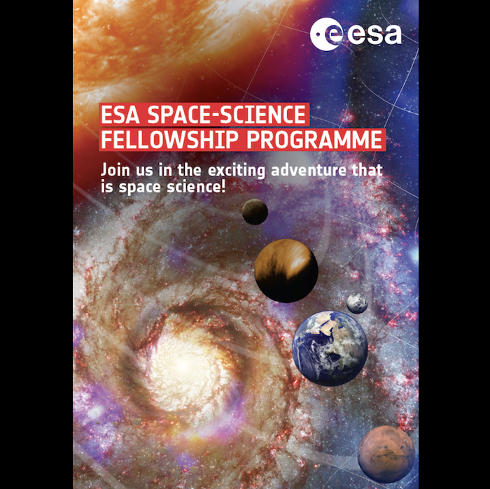 Research Fellows 2024 upcoming call - a space themed background saying 'ESA Space-Science Fellowship Programme. Join us in the exciting adventure that is space science!'