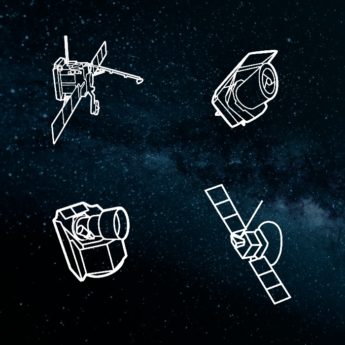 Drawings of several ESA spacecraft