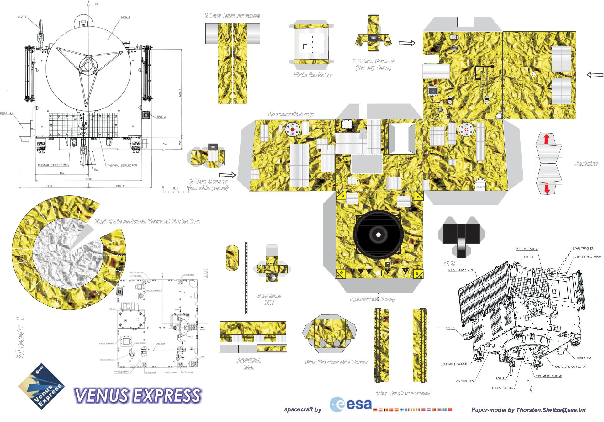 venus paper models spacecraft